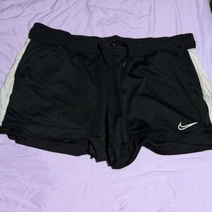 Nike Black Women's Athletic Shorts with White Side Panels